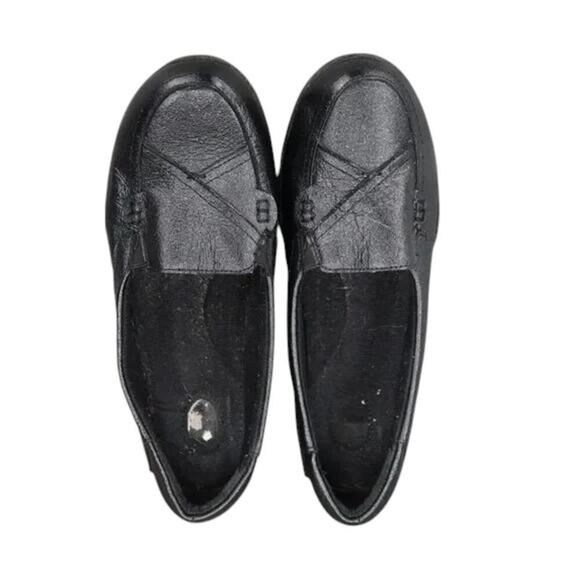 Dr Scholls Shoes Womens 7.5 Loafer Slip On Flats Black Leather Classic Comfort - Picture 10 of 13